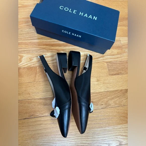 Black leather sling backs - Picture 5 of 10